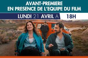 Les comédiens Julia Piaton et Quentin Dolmaire au cinéma CGR de Bayonne