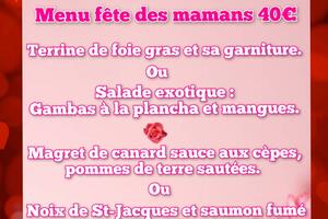 Menu Fête des mamans