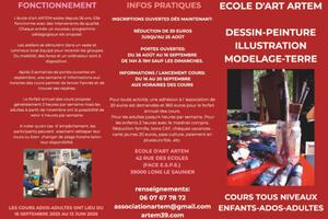 Ecole d'art ARTEM inscriptions ouvertes!