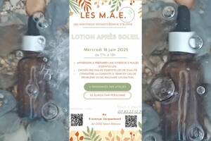 atelier d'aromathérapie: préparation d'une lotion après soleil