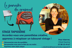 photo Stage tapisserie : transformez votre tabouret vintage !