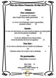 Menu fêtes des Mères à l'Atelier de Guillaume