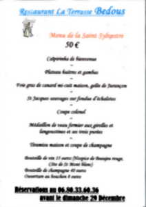 Réveillon de la Saint Sylvestre au restaurant La Terrasse