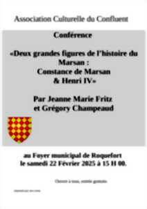Conférence : Deux grandes figures de l'histoire du Marsan, Constance de Marsan & Henri IV
