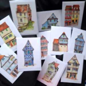 photo Atelier ADULTE : Maison alsacienne en aquarelle avec Françoise Amet
