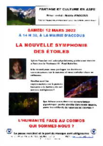 photo Conférence culture et partage : la nouvelle symphonie des étoiles, l'humanité face au cosmos.