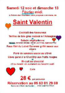 photo Menu de la Saint Valentin