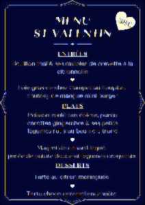 photo Menu saint Valentin au Cosmopolitain