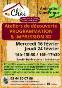 photo Ateliers de découverte PROGRAMMATION et impression 3D