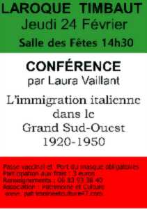 photo Conférence : l'immigration italienne dans le Grand Sud-Ouest de 1920 -1950