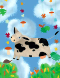 photo UNE VACHE DANS LES NUAGES