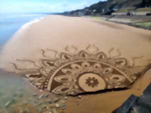 Land art, les dessins sur sable d'Anne-Ingrid Le Granché, en photos au centre culturel