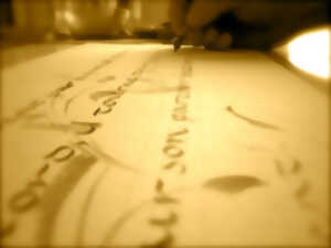 Stage de calligraphie sur plexiglas