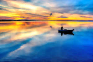 Concours de pêche sur le lac