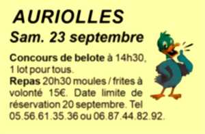 photo Concours de belote et repas moules frites à Auriolles