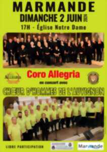 photo Coro Allegria en concert avec le Chœur d'Hommes de l'Auvignon.