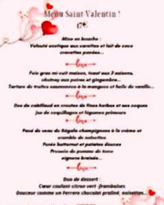 Menu de la St Valentin au Lion d'Or à St Geniez d'Olt