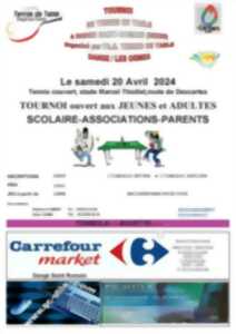 TOURNOI DE TENNIS DE TABLE LE 20 AVRIL 2024 - OUVERT AUX JEUNES ET ADULTES, SCOLAIRE - ASSOCIATION - PARENTS
