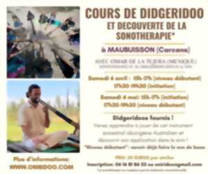 Initiation de Didgeridoo et découverte de la sonothérapie - sur inscription 20€