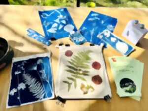 photo Atelier nature : Herbier cyanotype