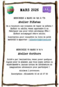 photo Les Ateliers du Mercredi : atelier d'écriture