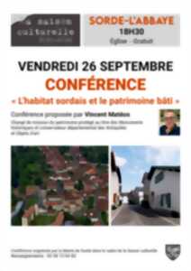 photo Conférence : L’habitat sordais et le patrimoine bâti