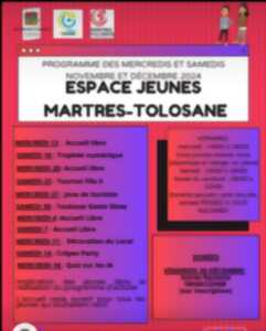 PROGRAMME DES MERCREDIS ET SAMEDIS (NOVEMBRE & DÉCEMBRE) DE L'ESPACE JEUNES À MARTRES TOLOSANE