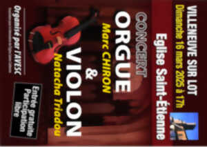 Concert orgue Marc Chiron et violon Natacha Triadou