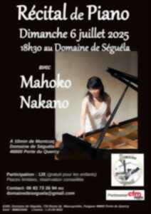 photo Récital de piano avec Mahoko Nakano au domaine de Séguéla