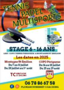photo Stage de Tennis / Padel / Multisports 6-16 ans