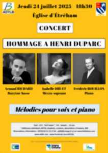 photo Concert hommage à Henri DUPARC par Arnaud RICHARD et Isabelle DRUET