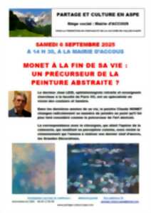 photo Conférence partage et culture : Monet à la fin de sa vie : un  précurseur de la peinture abstraite ?