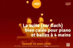 photo La Suite (sur Bach) bien calée pour piano et balles à 4 mains