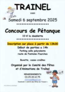 photo Concours de pétanque au parking de la salle polyvalente de Traînel