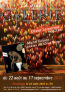 photo Expostion de Olivier Lecourtois, peintre et de Michel Turbiaz, univers en 3D et textes