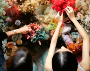 photo Atelier : Décor automnal sur bois et fleurs séchées
