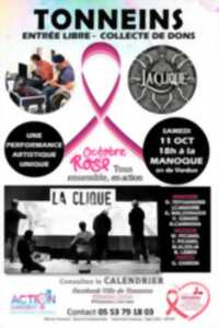 photo Octobre Rose à Tonneins - La Clique - Performanc artistique unique