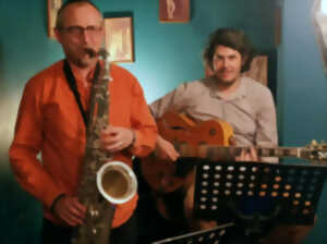 photo Nicolas Grandjean et Joachim Larroque en concert à Livres Books & Co