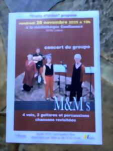 photo TRAITS D’UNION PROPOSE UN CONCERT DU GROUPE M&M’S 
4 VOIX , 2 GUITARES ET PERCUSSIONS 
CHANSONS REVISITÉES