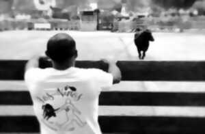 photo Encierro ttiki et course de vaches dans les rues.