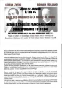 photo Lectures croisées franco-allemandes - Correspondance 1910-1940