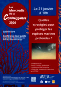 photo CONFERENCE LES MERCREDIS DE LA CONNAISSANCE - JANVIER