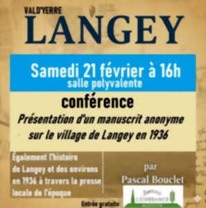 photo Conférence - Le village de Langey et ses environs en 1936