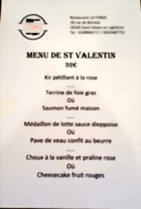 photo Menu spécial Saint Valentin à la Forge