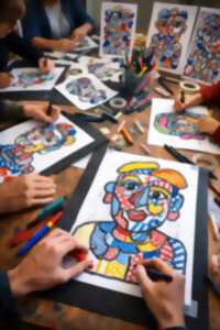 photo Micro-folie, créer ton autoportrait à la manière de Jean Dubuffet