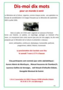 photo CRAC : Dis-moi dix mots pour un monde à venir/ Proclamation des lauréats