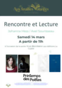 photo Printemps des poètes avec Johanna Hess et Axel Sourisseau (Editions La Crypte)