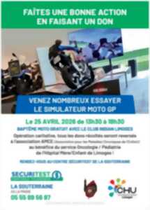photo Baptème moto avec simulateur - opération caritative
