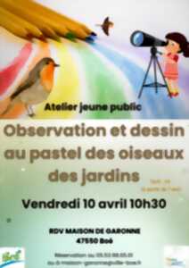 photo Atelier observation et dessin au pastel des oiseaux des jardins