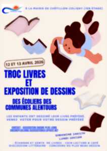 photo Troc livres et exposition de dessins